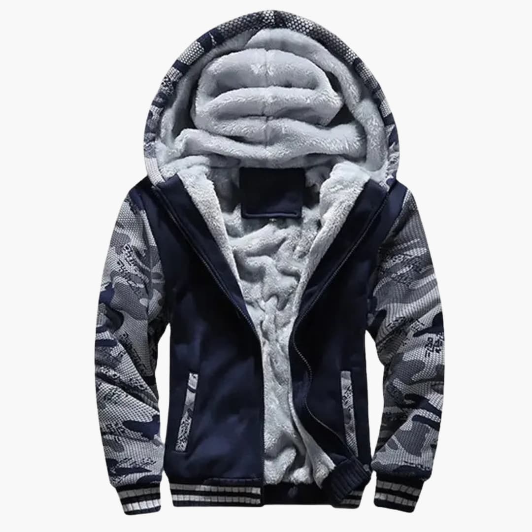 Herren Jacke mit Kapuze und Reißverschluss