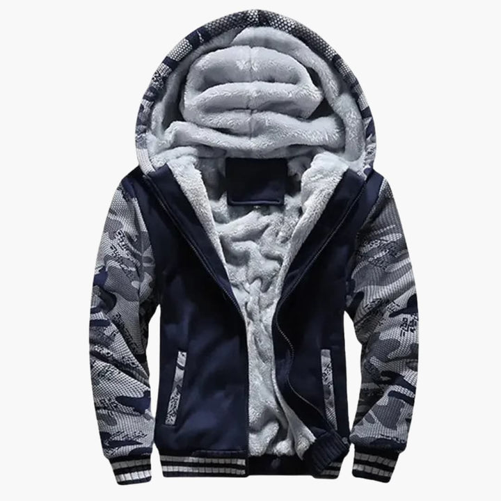 Herren Jacke mit Kapuze und Reißverschluss