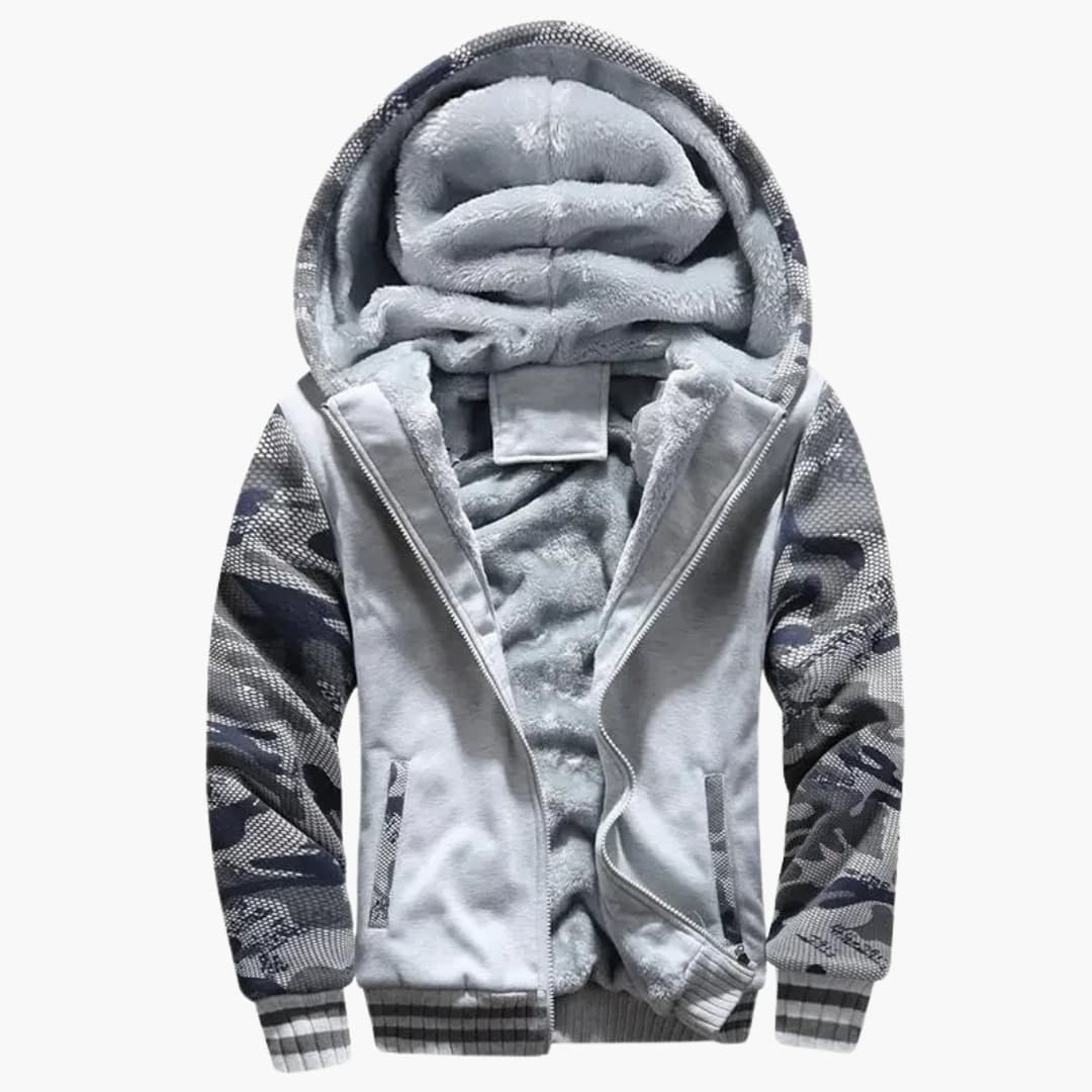 Herren Jacke mit Kapuze und Reißverschluss