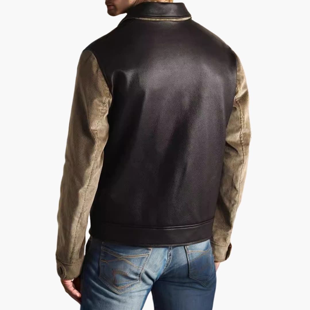 Herren Jacke mit Reißverschluss und Cordärmeln