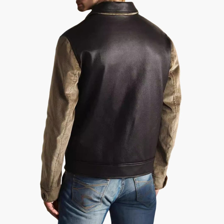 Herren Jacke mit Reißverschluss und Cordärmeln