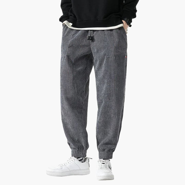 Herren Cord Jogginghose mit Kordelzug und Bündchen