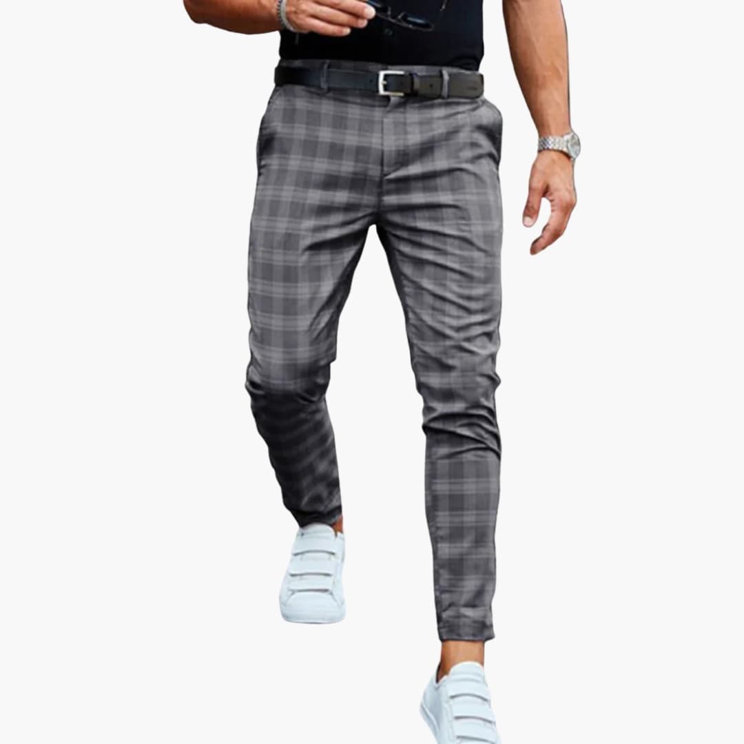 Herren Karierte Hose mit Seitentaschen