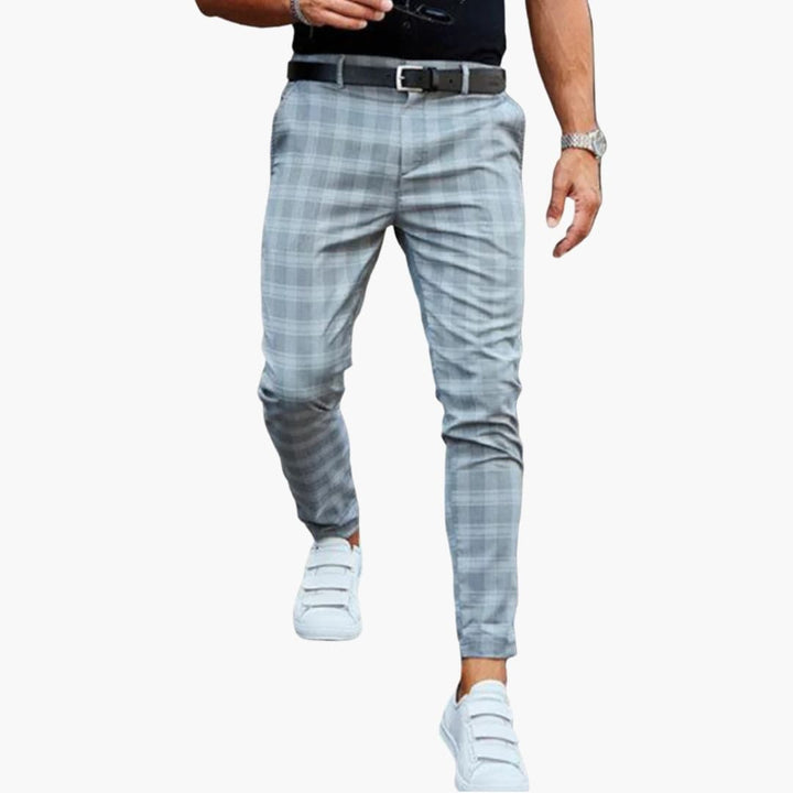 Herren Karierte Hose mit Seitentaschen