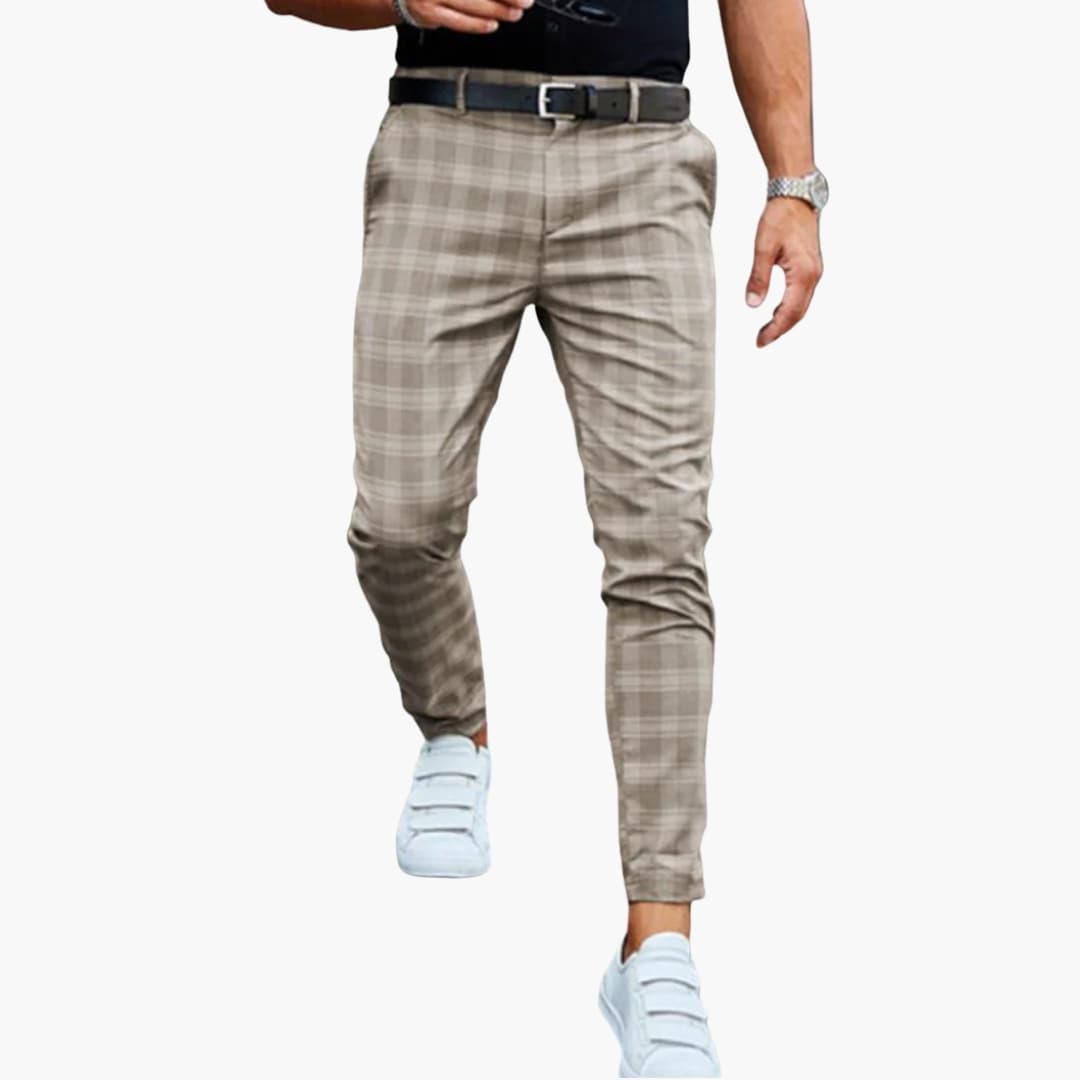 Herren Karierte Hose mit Seitentaschen