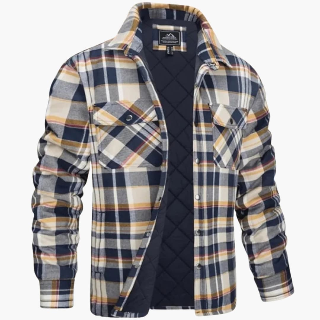 Herren Karo Jacke mit Steppfutter
