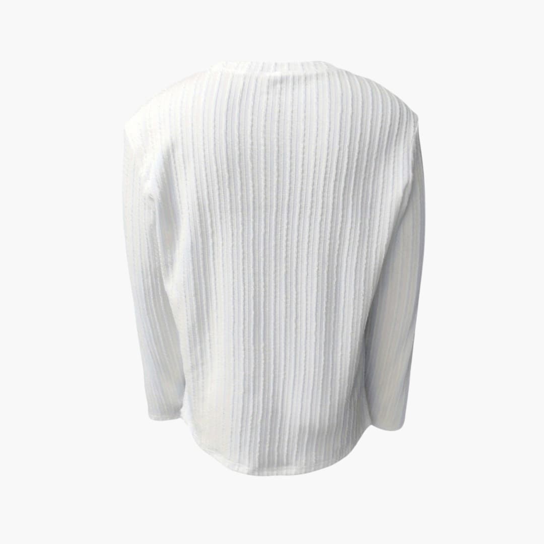 Herren Langarmshirt mit Rundhalsausschnitt und Rippstruktur