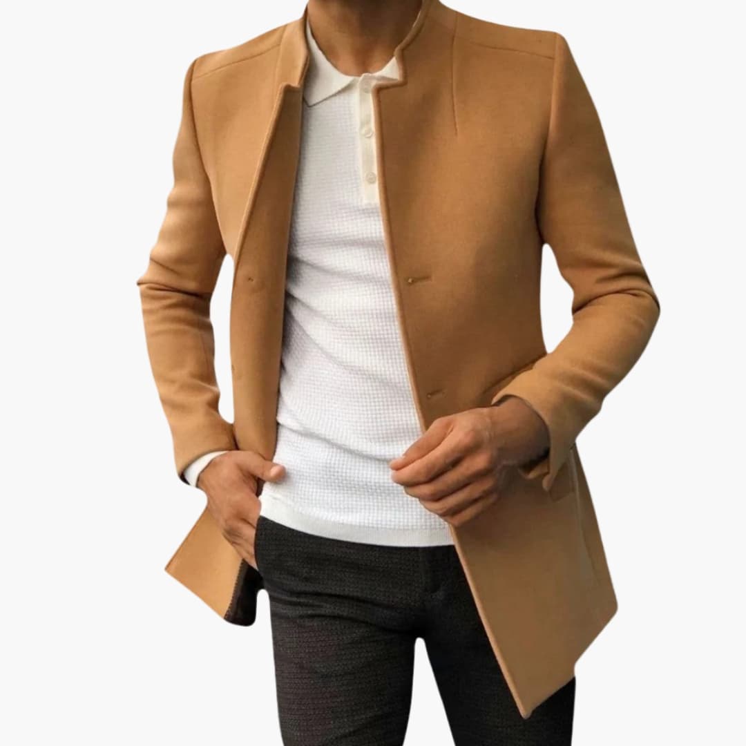 Herren Mantel mit Seitentaschen und Knopfverschluss