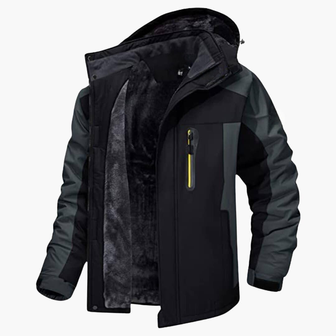 Herren Outdoorjacke mit Kapuze und Reißverschlusstaschen