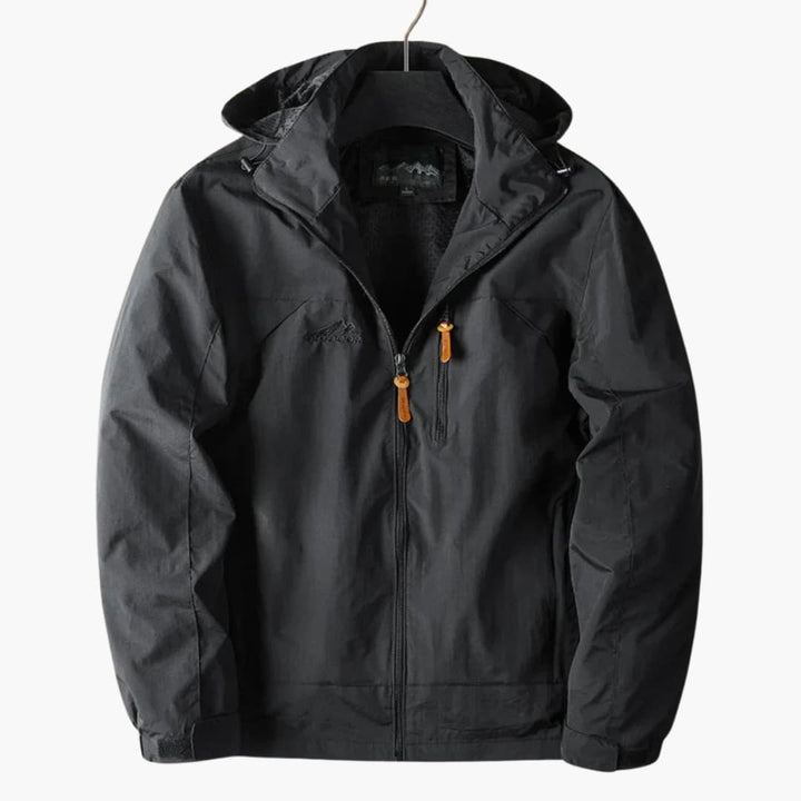Herren Outdoorjacke mit Kapuze und Reißverschlusstaschen