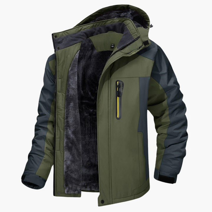 Herren Outdoorjacke mit Kapuze und Reißverschlusstaschen