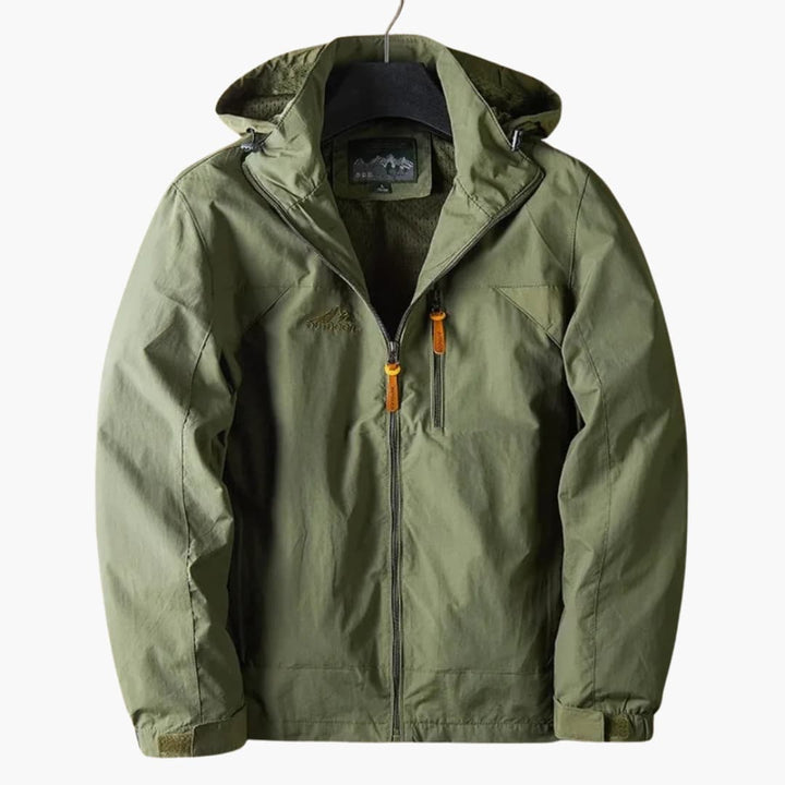 Herren Outdoorjacke mit Kapuze und Reißverschlusstaschen