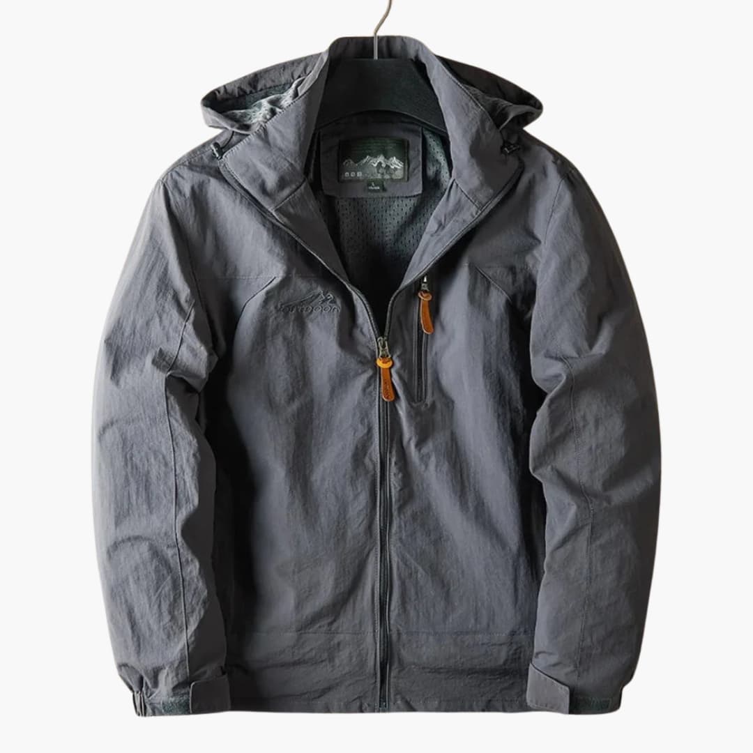 Herren Outdoorjacke mit Kapuze und Reißverschlusstaschen