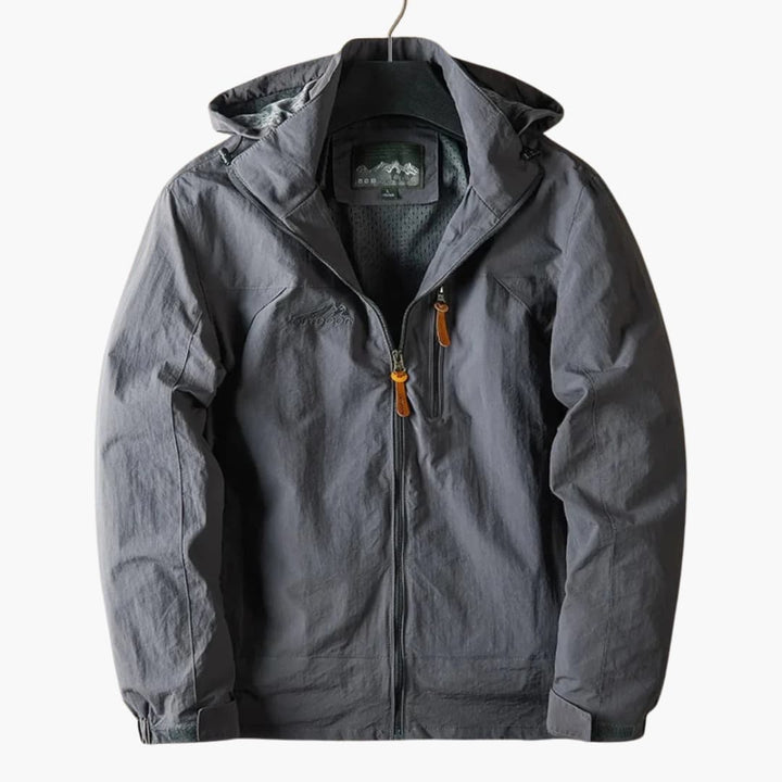 Herren Outdoorjacke mit Kapuze und Reißverschlusstaschen