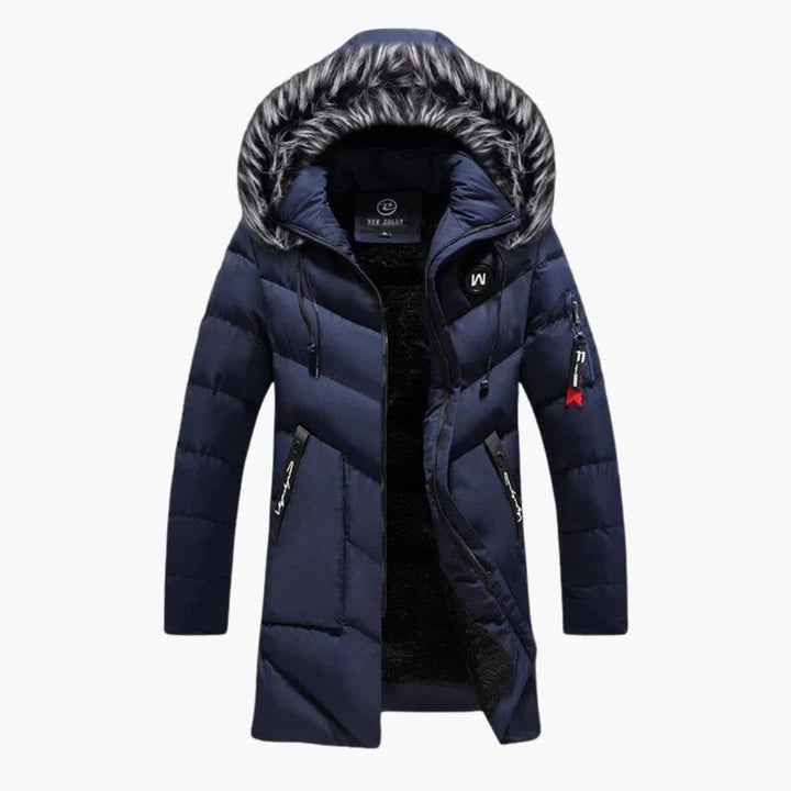 Herren Parka mit Kapuze und Steppoberfläche