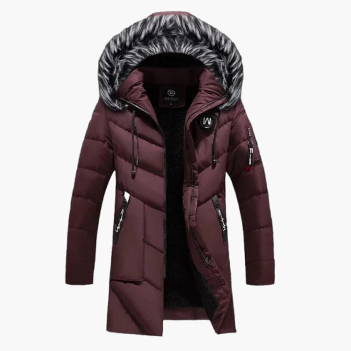 Herren Parka mit Kapuze und Steppoberfläche