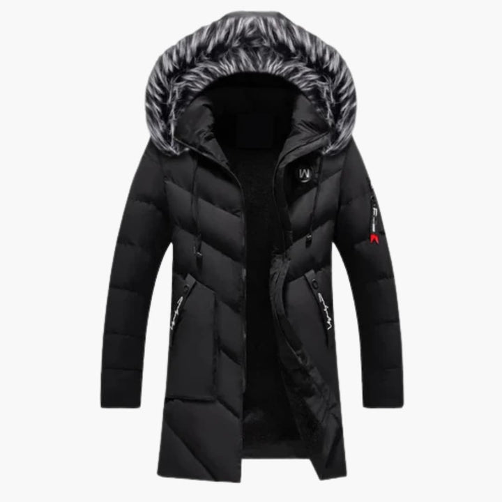 Herren Parka mit Kapuze und Steppoberfläche
