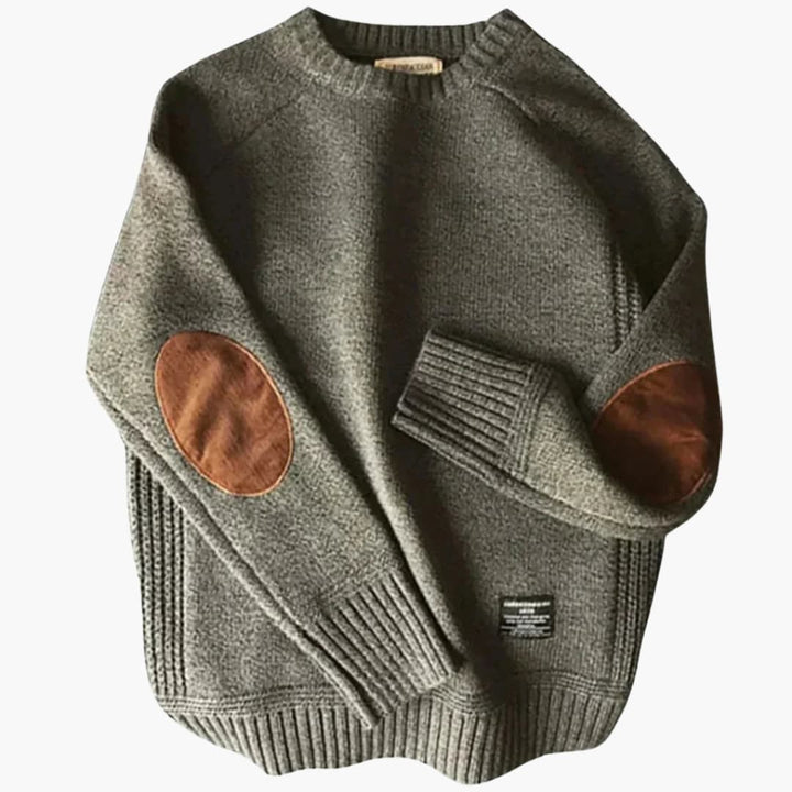 Herren Pullover mit Rundhalsausschnitt und Bündchen