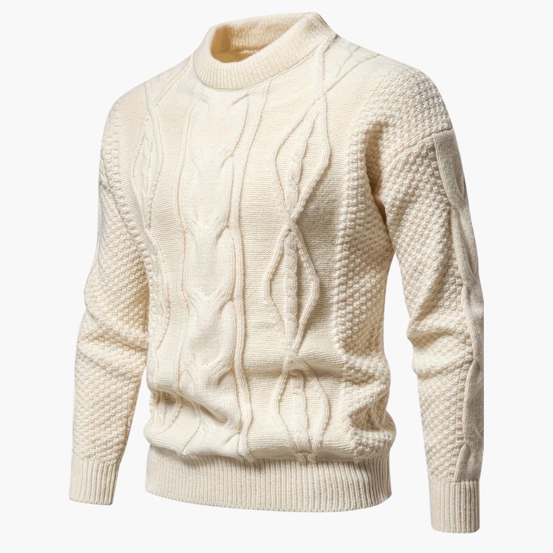 Herren Pullover mit Rundhalsausschnitt und Strickstruktur