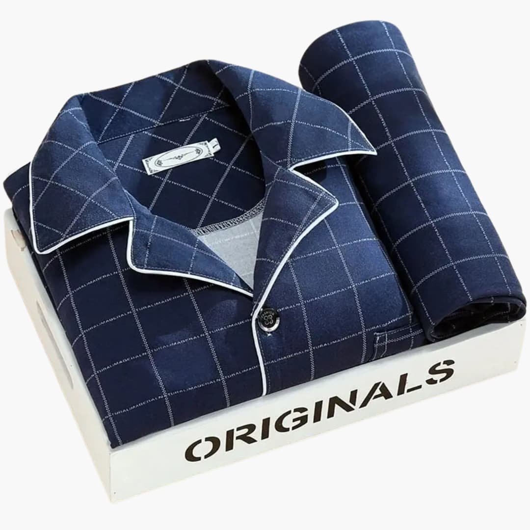 Herren Pyjama Set mit Knopfhemd