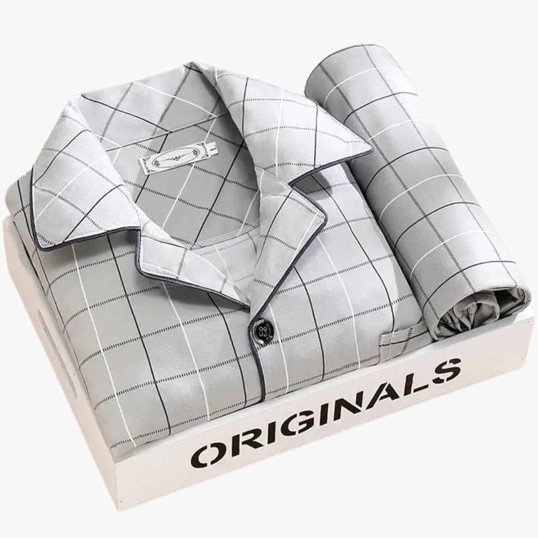 Herren Pyjama Set mit Knopfhemd