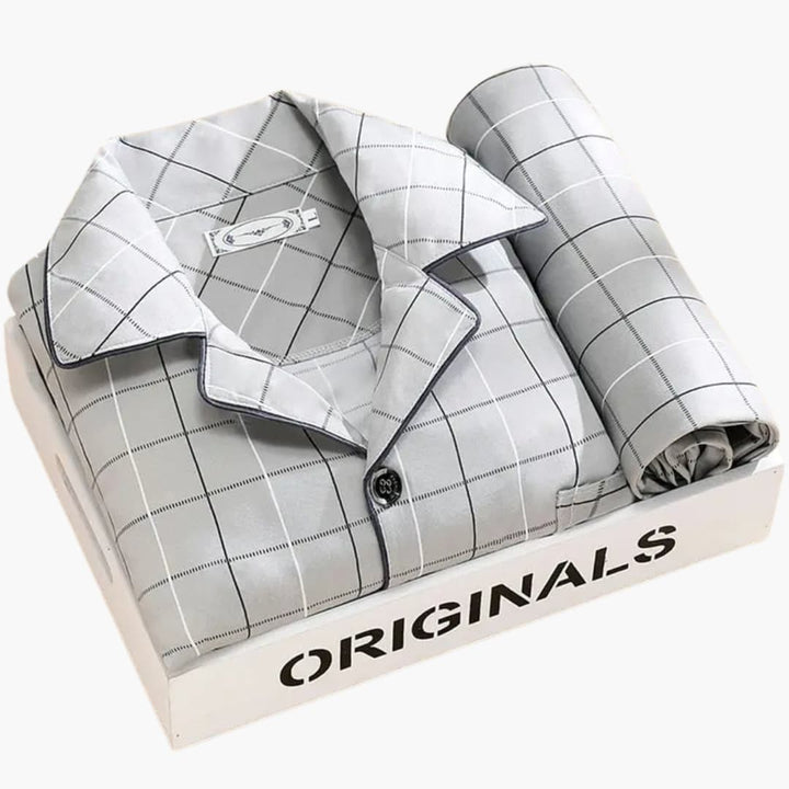 Herren Pyjama Set mit Knopfhemd