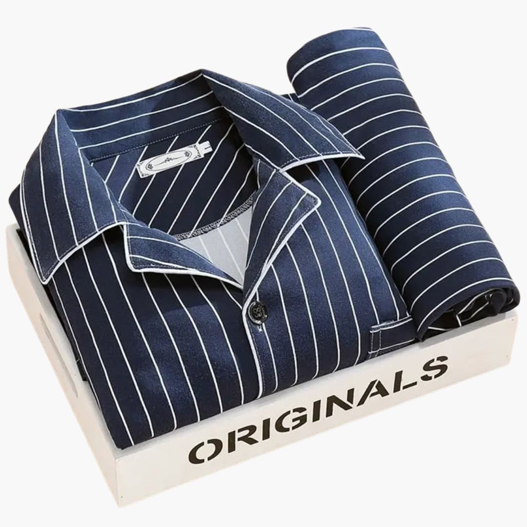 Herren Pyjama Set mit Knopfhemd