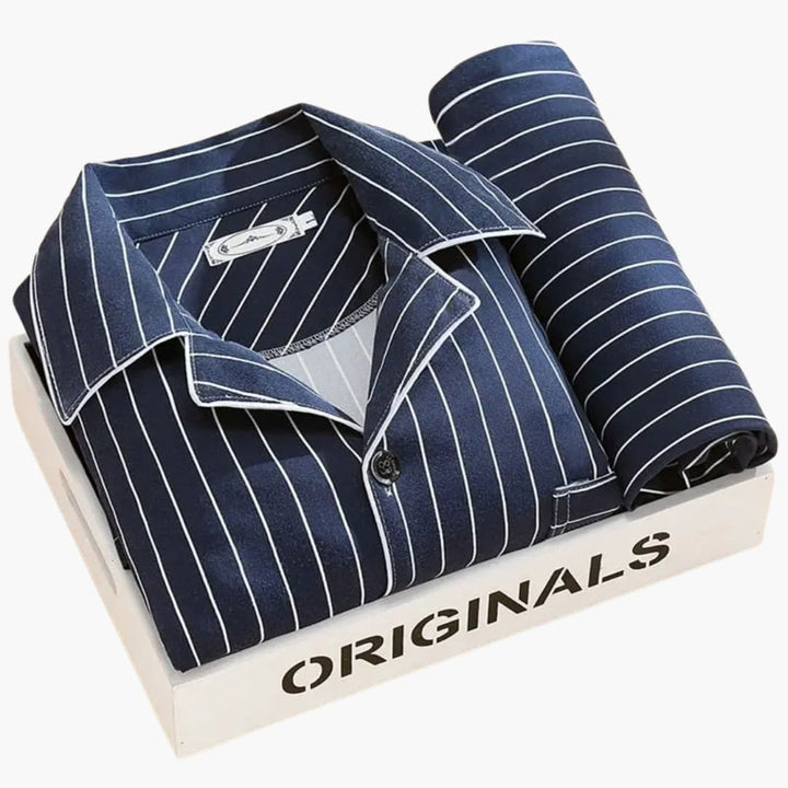 Herren Pyjama Set mit Knopfhemd