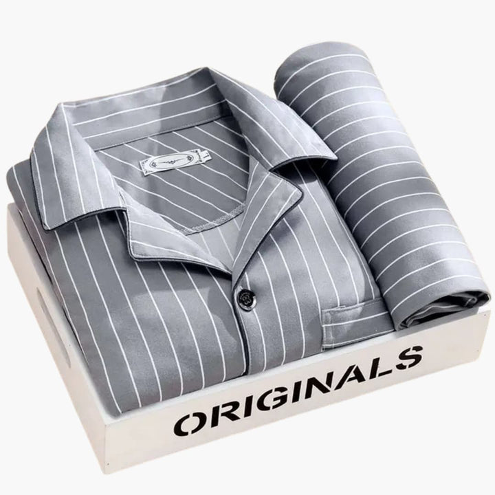 Herren Pyjama Set mit Knopfhemd