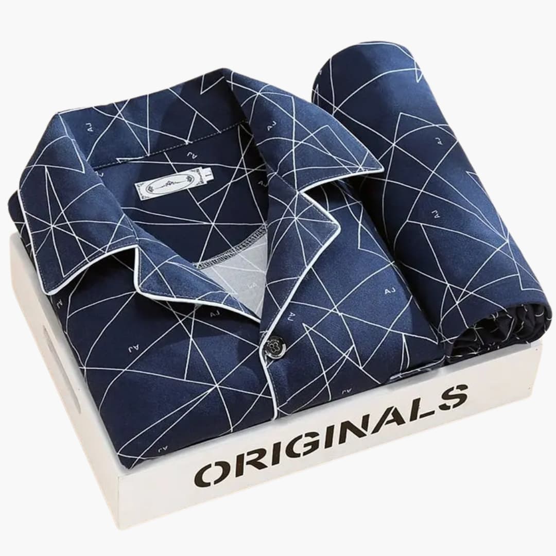 Herren Pyjama Set mit Knopfhemd