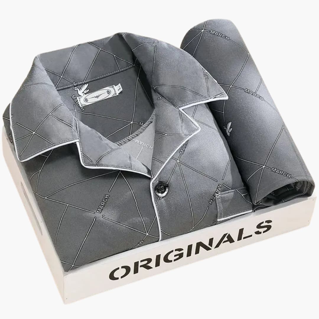 Herren Pyjama Set mit Knopfhemd