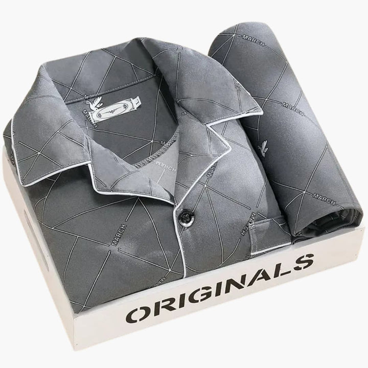 Herren Pyjama Set mit Knopfhemd