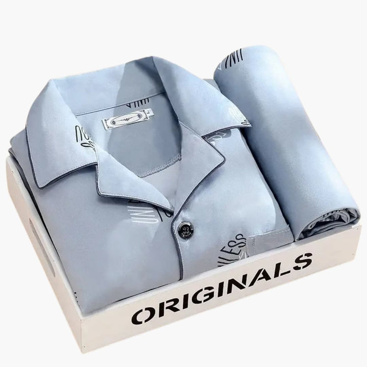 Herren Pyjama Set mit Knopfhemd
