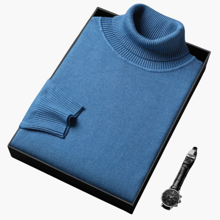 Herren Rollkragenpullover mit langen Ärmeln und Rippbund