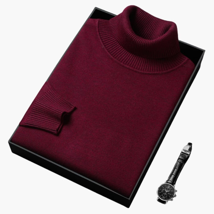 Herren Rollkragenpullover mit langen Ärmeln und Rippbund