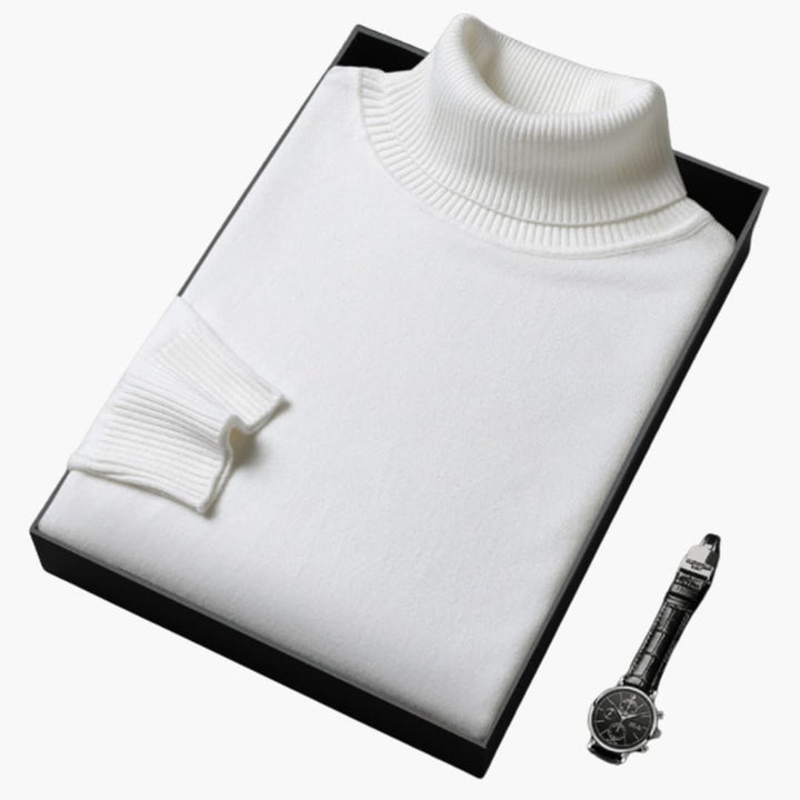 Herren Rollkragenpullover mit langen Ärmeln und Rippbund
