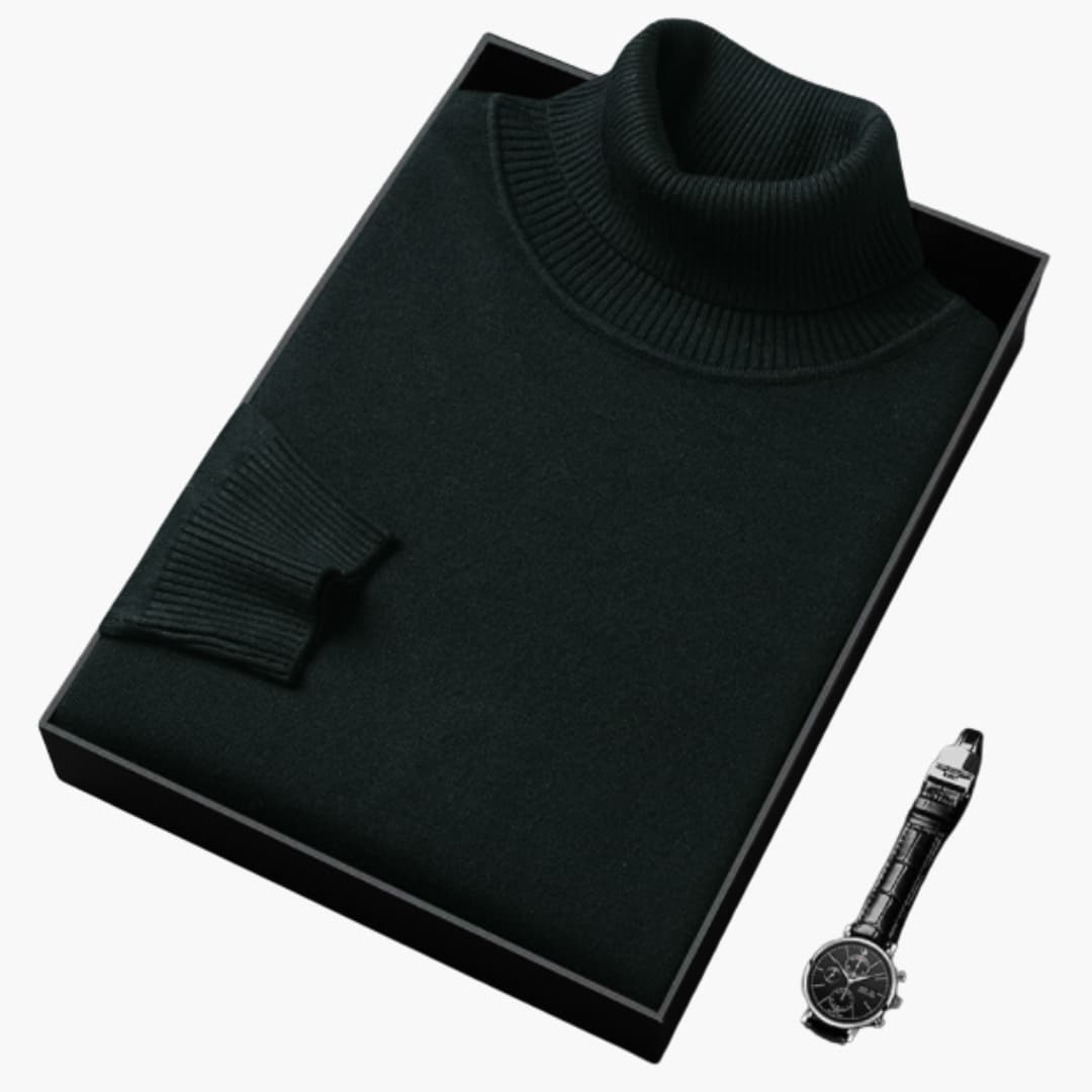 Herren Rollkragenpullover mit langen Ärmeln und Rippbund