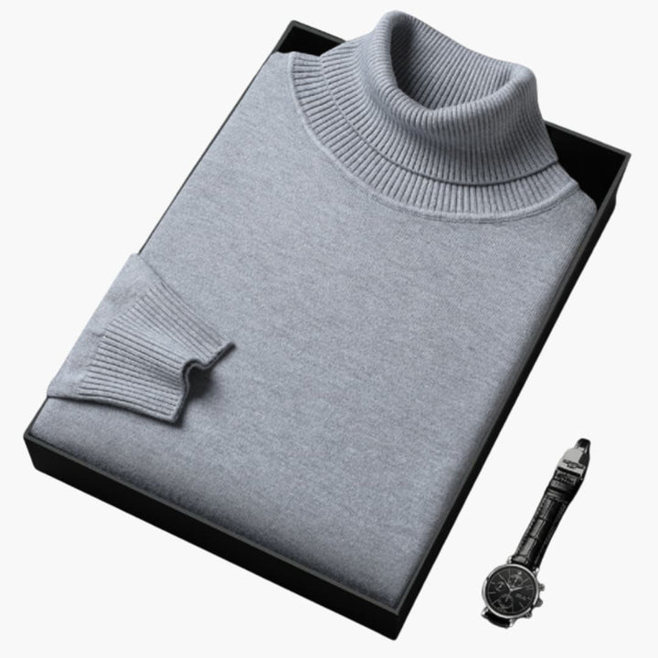 Herren Rollkragenpullover mit langen Ärmeln und Rippbund