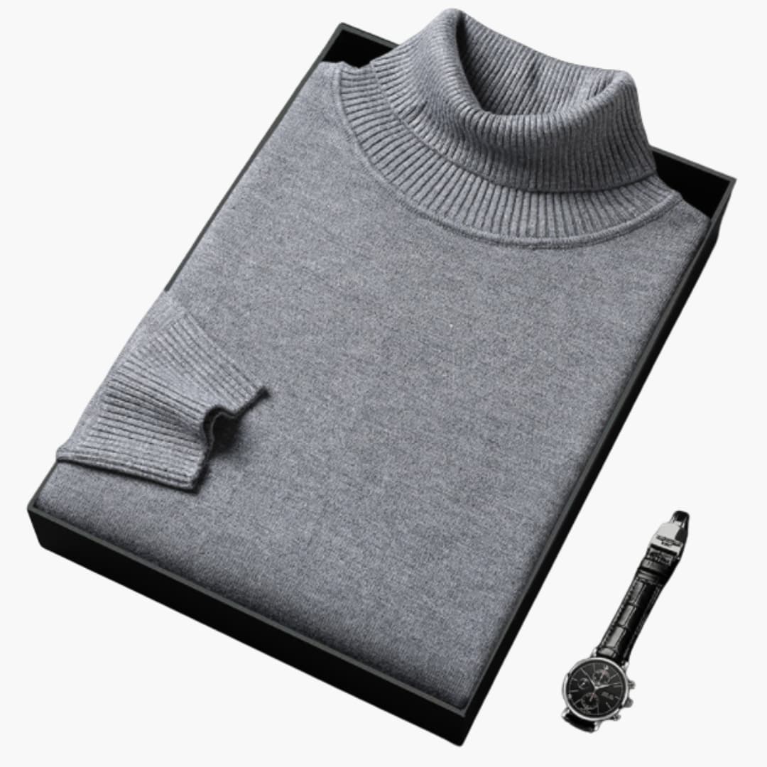 Herren Rollkragenpullover mit langen Ärmeln und Rippbund