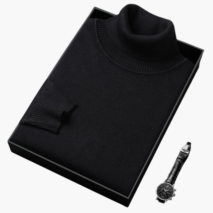 Herren Rollkragenpullover mit langen Ärmeln und Rippbund