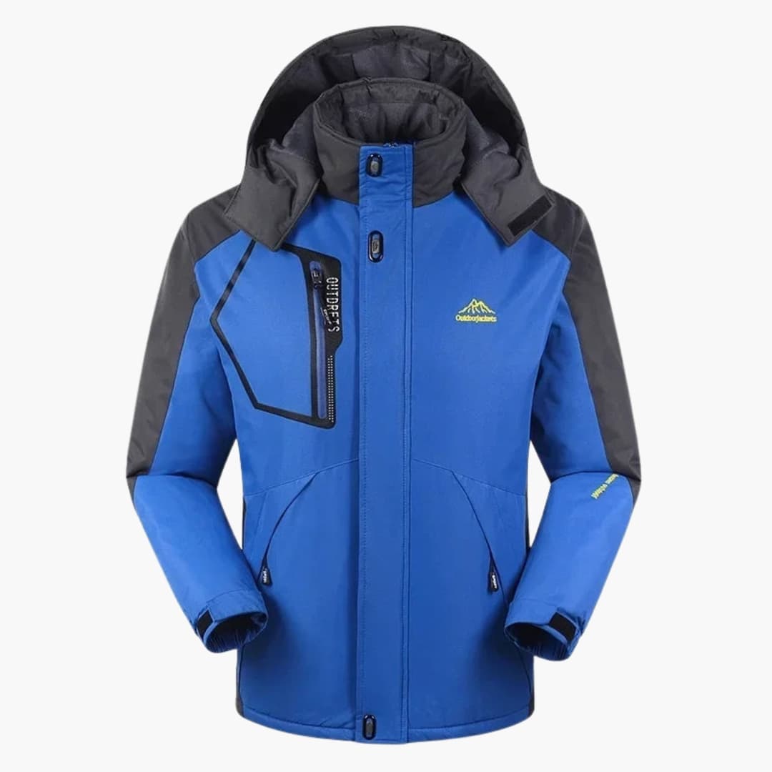 Herren Skijacke mit Kapuze und Reißverschluss