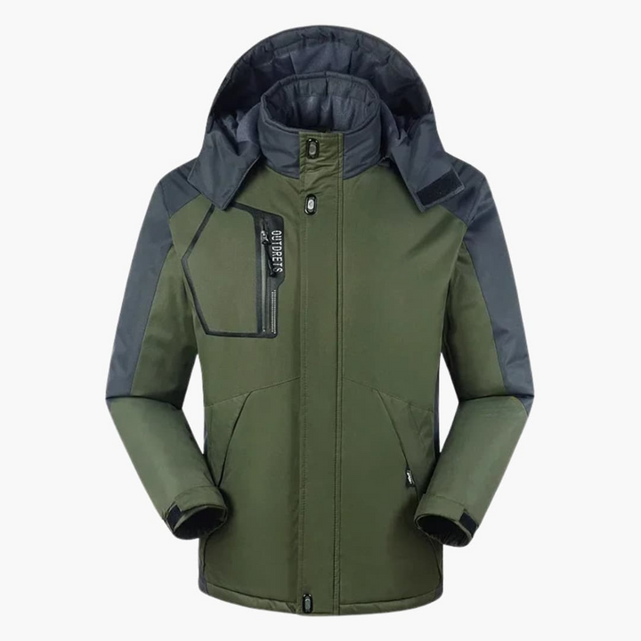 Herren Skijacke mit Kapuze und Reißverschluss