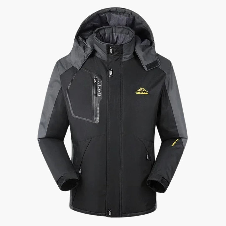 Herren Skijacke mit Kapuze und Reißverschluss