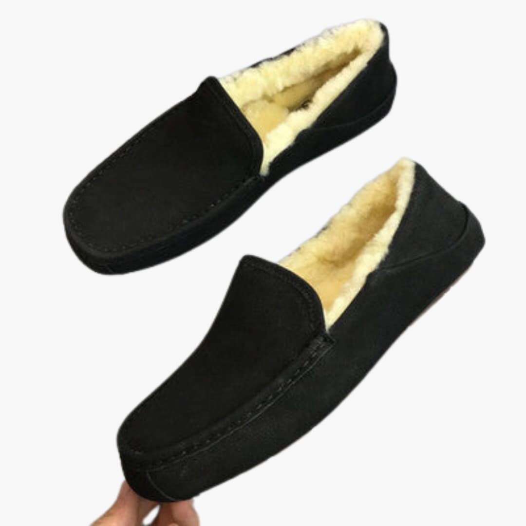 Herren Slipper Hausschuhe mit Plüschfutter