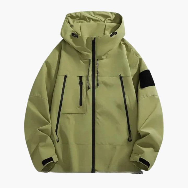 Herren Softshelljacke mit Kapuze und Reißverschlusstaschen