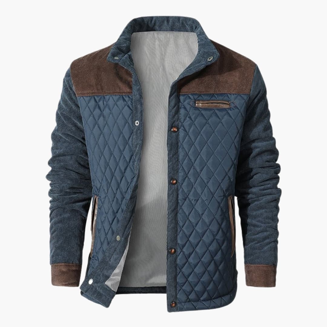 Herren Steppjacke mit Druckknopfverschluss