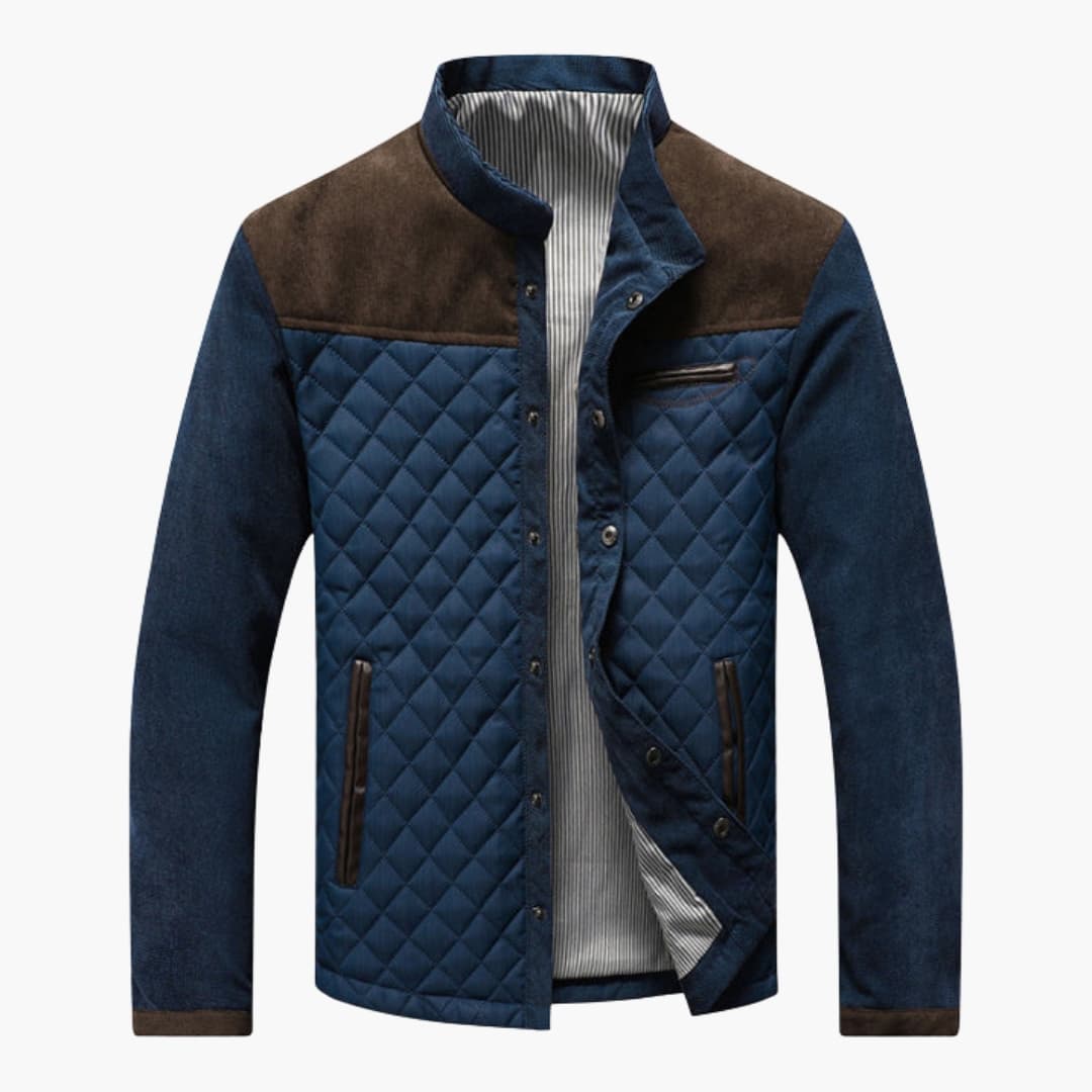 Herren Steppjacke mit Kontrast Einsätzen