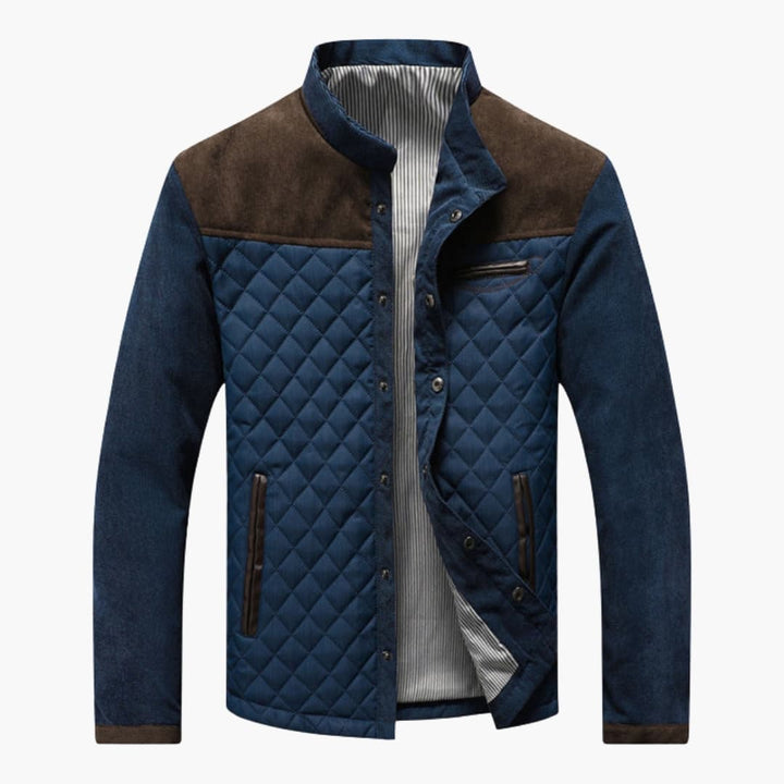 Herren Steppjacke mit Kontrast Einsätzen