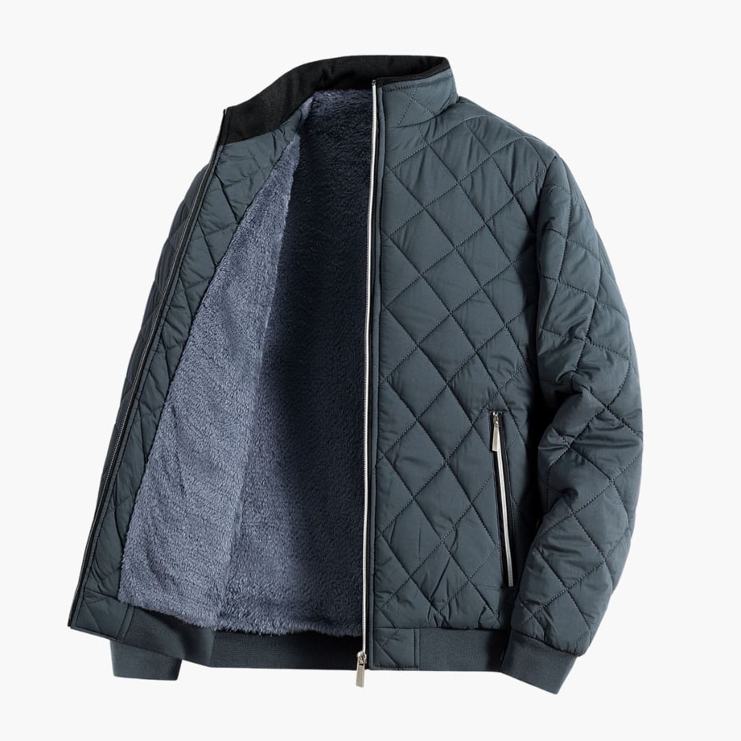 Herren Steppjacke mit Stehkragen und Reißverschluss