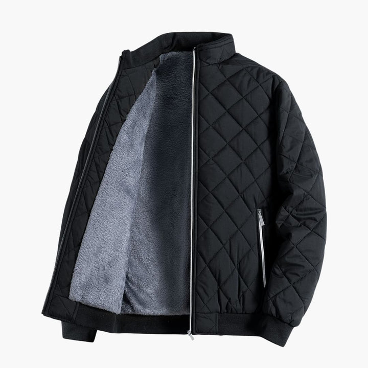 Herren Steppjacke mit Stehkragen und Reißverschluss